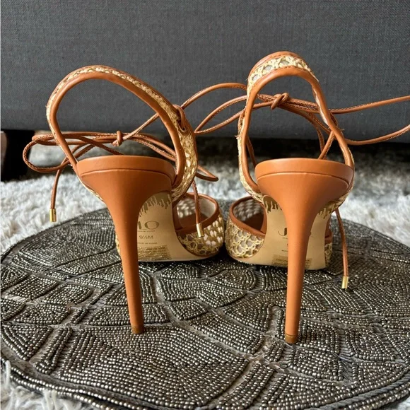 🟢JLO. Almost new! Rattan & mesh slingback with ankle tie. Size 9.5 - Picture 3 of 4
